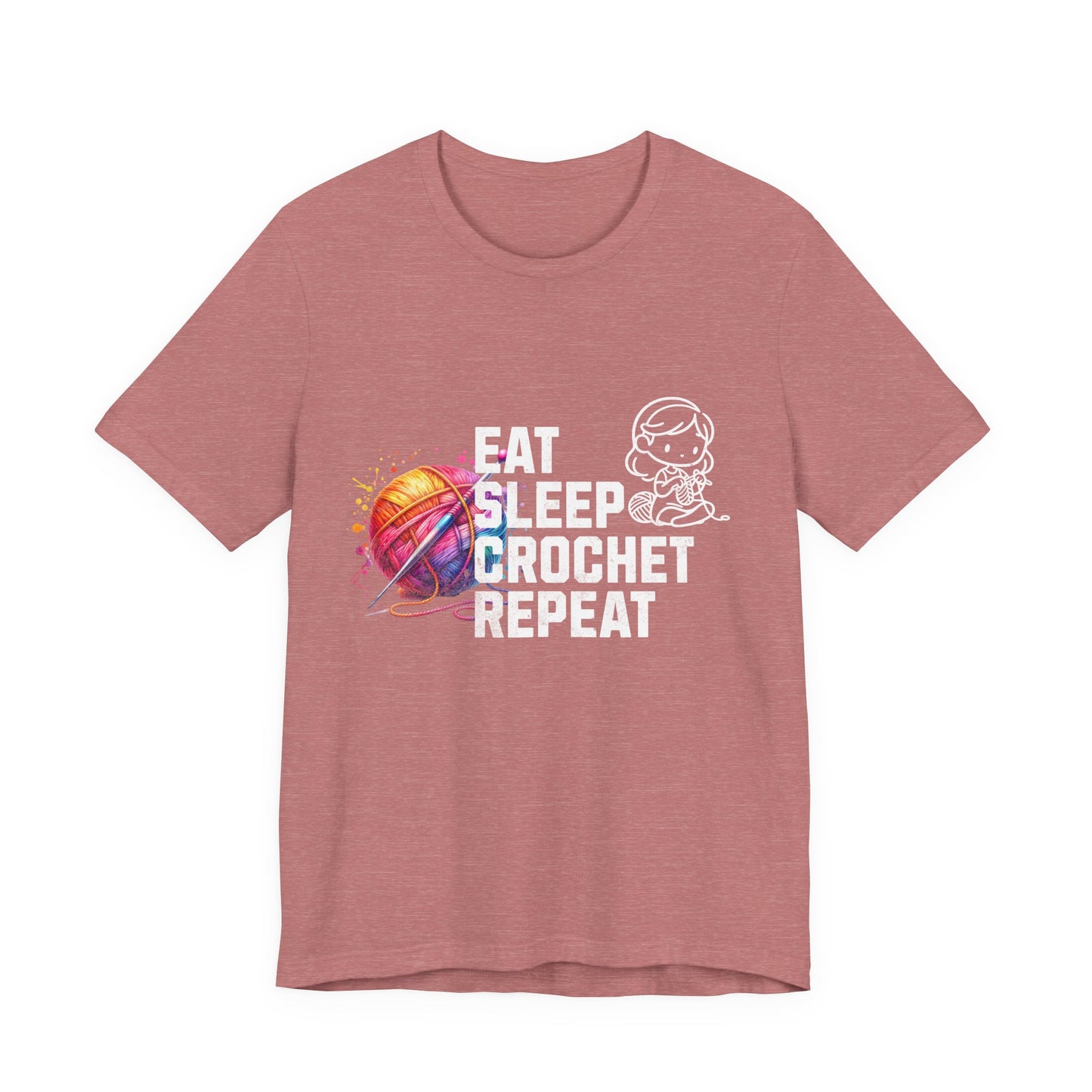 Eat, Sleep, Crochet, Repeat - Jersey Short Sleeve T-shirt
