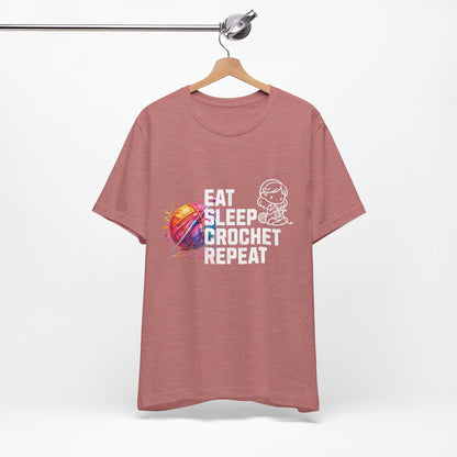 Eat, Sleep, Crochet, Repeat - Jersey Short Sleeve T-shirt